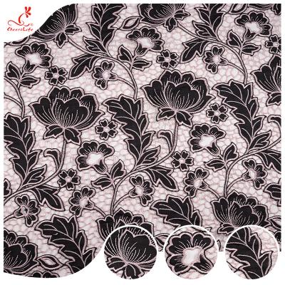 China Sustainable Guipure Polyester Lace Trim Guipure Border Lace Trim Fabric Te koop
