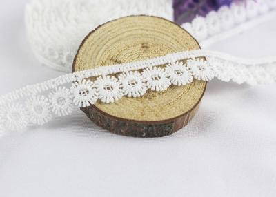 China Flower Water Soluble Polyester Lace Trim , Milk Silk White Lace Ribbon By The Yard for sale