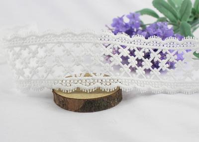China Vintage Delicate Crochet Floral Lace Trim 100 % Cotton For Bridal Veil / Baby's Shirt for sale