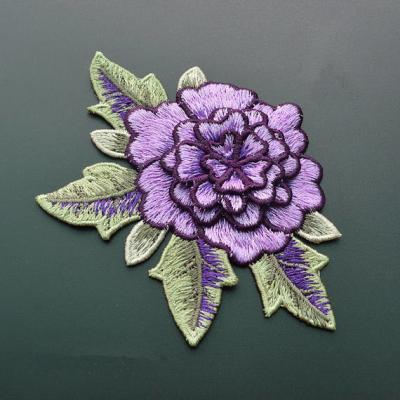 China Polyester Embroidered Floral Appliques For Jackets 11 CM X 9 CM Multi Color Available for sale
