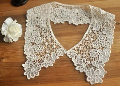 China Cotton Bridal Neckline Lace Collar Applique , Floral Embroidery Lace Collar for sale