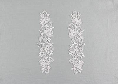 China Floral Embroidery Dying Lace Fabric Guipure Venice Collar Appliques For Dresses for sale