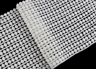 Chine 15,5 bordures plates de dentelle de coton de Pom de largeur de cm/ont brodé le ruban de dentelle de guipure à vendre