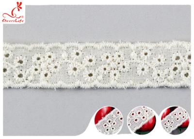 China Fashion Embroidered Floral Cotton Eyelet Lace Trim For Nighty Trade Assurance for sale