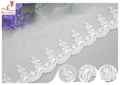 China Sri Lanka Embroidery Floral Nylon Lace Trim With Cotton Material Customized for sale