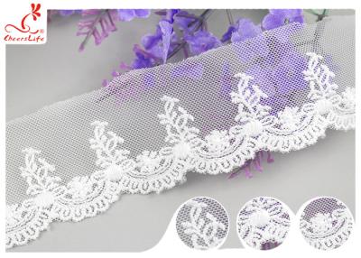 China Vietnam Floral Nylon Mesh Lace Trim With Cotton Embroidery Patterns for sale