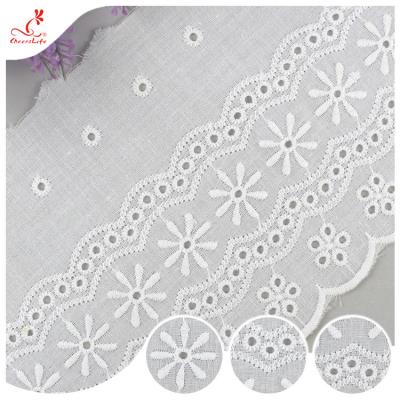 China Durable Embroidered Ribbon Trim For Wedding Curtain / White Tulle Trim for sale