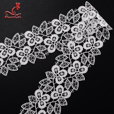 China Wholesale Chemical Embroidery  Polyester Lace Trim For Clothing Decoration for sale