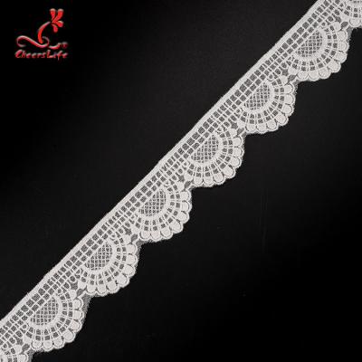 China 4.5cm Idth Stretch Trim Embroidery Lace Trim Water Soluble For Underwear for sale