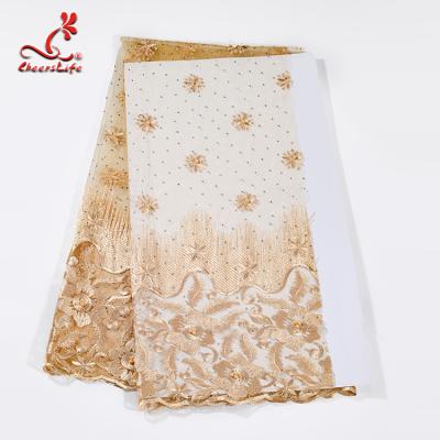 China dress wedding Colorful Garment Embroidered Bridal Fabric Polyester Mesh for sale