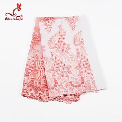China Color Brilliancy Flower Lace Fabric Embroidery Flower Cloth Fabric For Fashion Clothing for sale