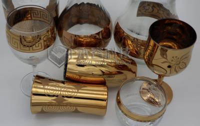 China Capas del oro de la cristalería PVD, 2 chapados en oro de los lados PVD en los productos de cristal en venta