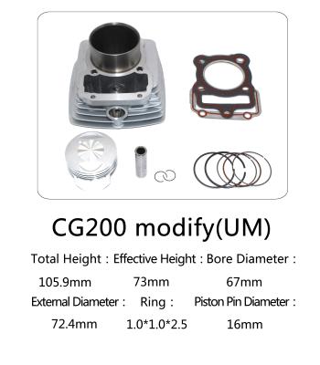 China CG200 Modify Motorcycle Cylinder Kit , 200cc Displacement Big Bore Cylinder Kits for sale