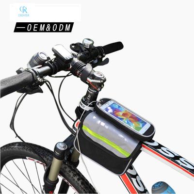 China Mobile Phone Holder Bicycle Pannier Bag Waterproof Mountain Road Bike Touchscreen Bag en venta