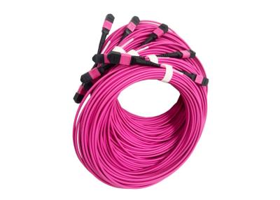 China FTTH Datacenter 12F Multimode SM Type B OM4 Fiber Optic Cable UPC LSZH MPO 15M for sale