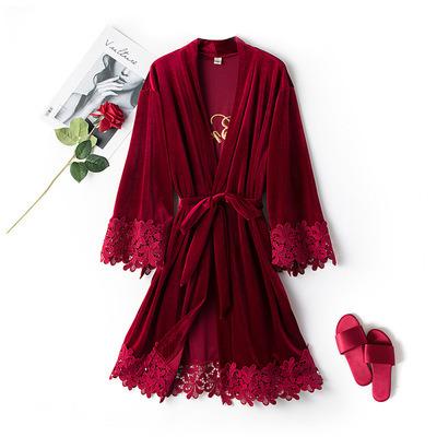 China Breathable Women Kimono Robe Cover Up Loose Cardigan Bachelor Party Maxi Robe Velvet Bridesmaid Robe for sale