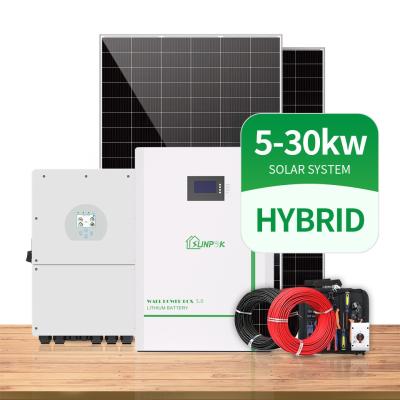 China 300Ah Complete Off Grid Solar Kit 5KW 6KW 8KW 10KW On Off Grid Hybrid Inverter en venta