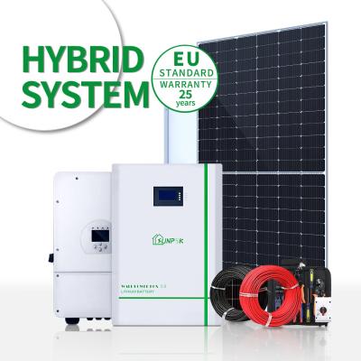 Chine Small Home Solar Power System 5KW 8KW 10KW Solar Cell Hybrid System à vendre