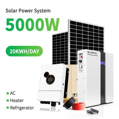 China Sistema solar desconectado de la red 5KW 10KW 20KW Vivienda industrial comercial en venta Sistema de energía solar en venta