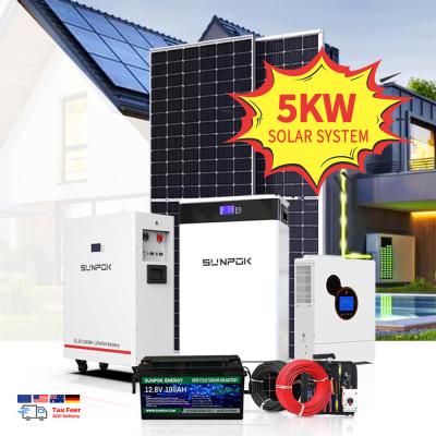 China Sistema de energía solar de techo fuera de la red 10Kwh 15Kw 10Kw 5Kw Sistema híbrido fuera de la red completo Costo en venta