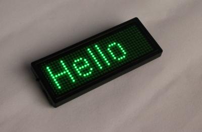 China 32KByte LED Scrolling Name Badge Green Color Indoor For Text / Animation for sale