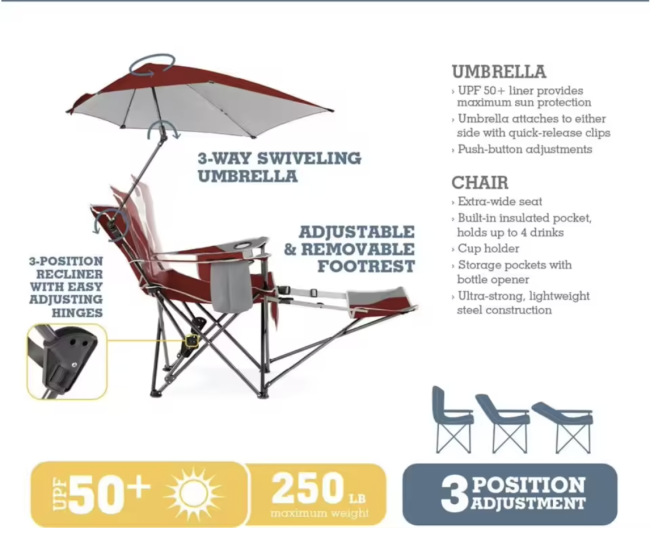 62-inch golf umbrella with vented canopy