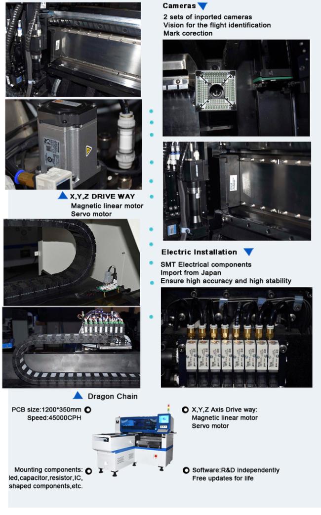 product-1-1 45000CPH SMD Mounting Machine 1200*500mm PCB SMD Assembly Machine 1