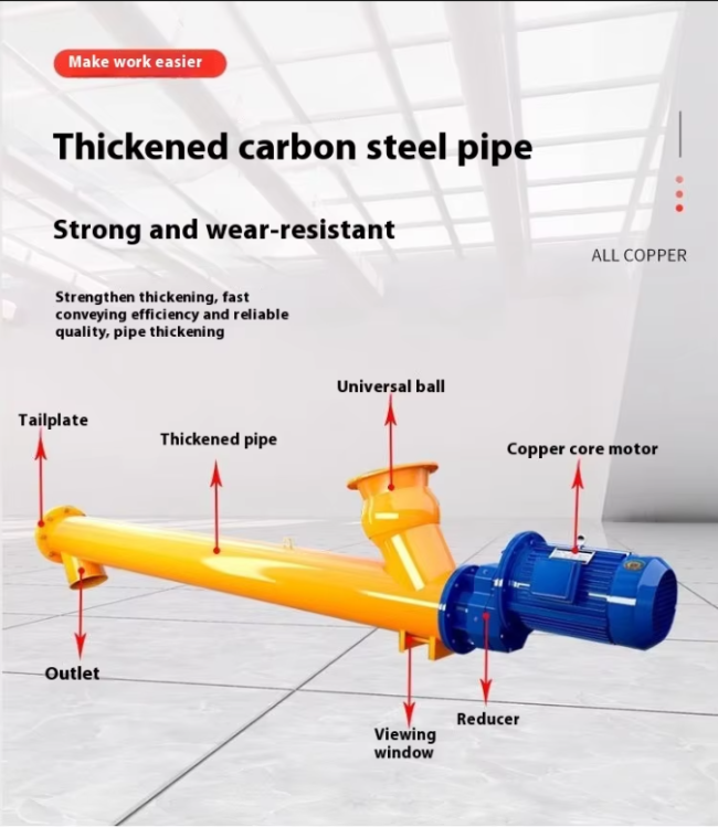 Orange Auger Screw Conveyor equipment overview