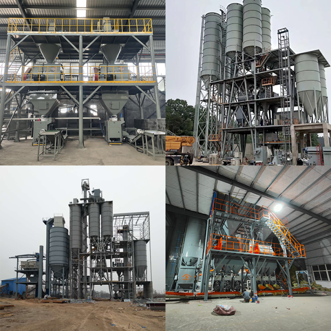 Dry mortar production line technical diagram