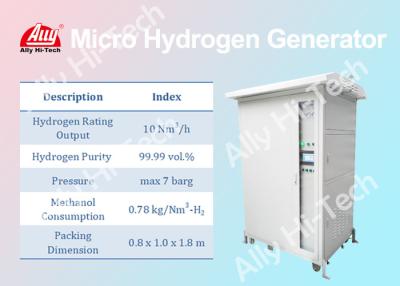 中国 使いやすい10のNm3/Hの小さい水素の発電機最高の7 Barg圧力 販売のため