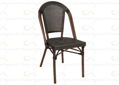China Outdoor Dining Chairs Synthetic Bamboo & Textilene Mesh Commercial Outdoor Chair for sale