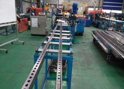 China 4KW C Slotted 10m/Min Speed Strut Channel Roll Forming Machine With Teeth Serration for sale