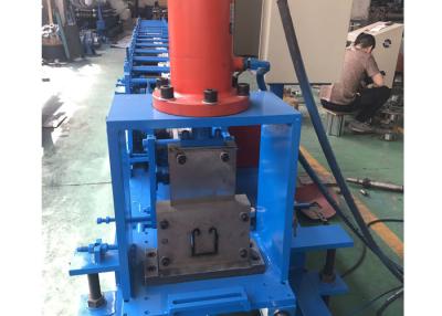China Post Cutting Shutter Door Rail Roll Forming Machine , C Profile Rail Forming Machine With 12 Months for sale