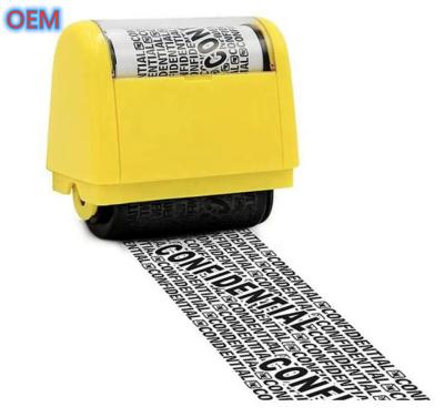 China Custom Office ID Guard Pre-Inked Roller Stamp OEM Design Identity Theft Protection Roller Stamp for sale