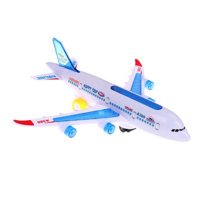 China DIY Assembly Airbus Aircraft Autopilot Flash Sound Musical Lighting Toys Electric Airplane Toy For Children Kids for sale
