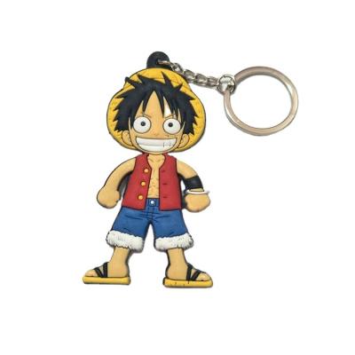 China Anime Keychain Car Ring Double Sided Key Chain PVC Pendant Accessories Cartoon Key Ring Cute Keyring for sale