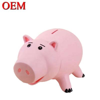 China Custom Cartoon Cute Saving Money Pink piggy Coins bank Plastic Money Box for sale