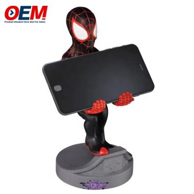 China Spidman Mobile Phone Holder Made Desk Office Home Desktop Toy OEM PVC Phone Holder Figure for sale