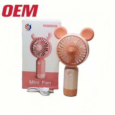 China Customized USB Cartoon Fan OEM Summer Portable Fan Made USB Mini Cooling Fan With Gift Box for sale