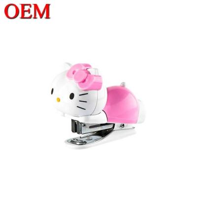 China Plastic Custom Cute Kitty catAnimal Shape Office Stapler/School Stapler for students for sale