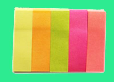 China Marcadores pegajosos de la página del rectángulo, notas pegajosas de neón fluorescentes de Removeable en venta