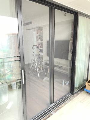 Chine Porte grillagée coulissante en aluminium coulissante simple de porte de patio 200*280cm à vendre