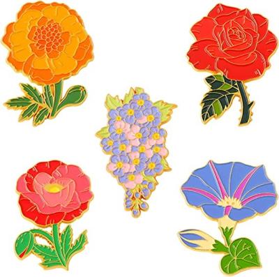 China Personalized Custom Hard Enamel Lapel Pin Badges Scratch Proof Red Rose Pin Badge for sale