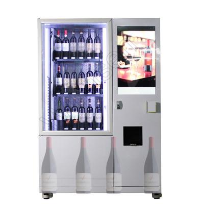China Age Verification Bar Wine Bottle Vending Machine 22 Inch For Glass 6mm for sale