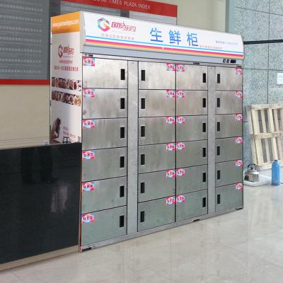 China Smart Refrigerated Food Fresh Locker Frozen Storage Metal Self Service for sale