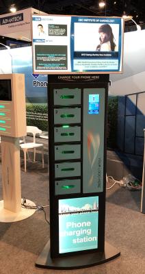 Китай Зарядная станция мобильного устройства аэропорта видео- рекламируя с   Экран LCD и ультрафиолетовый свет продается