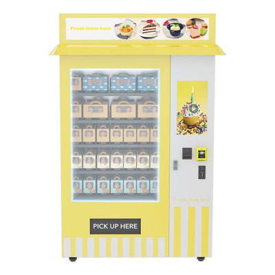 China Sandwich Cupcake Fruit Vending Machine With Lift Coolant Function 22 inch LCD for sale