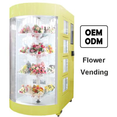 Chine 24 heures de commodité de distributeur automatique de magasin de magasin d'équipement d'ODM d'OEM floral floral avec l'humidificateur à vendre