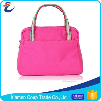 China Canvas Womens Tote Bags Romantic Pink Color Suitable For Promotional Gift for sale