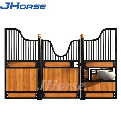 China 3.5*2.2m Permanent Metal Steel Frame Bamboo Board Horse Stable Box Horse Stall Fronts for sale